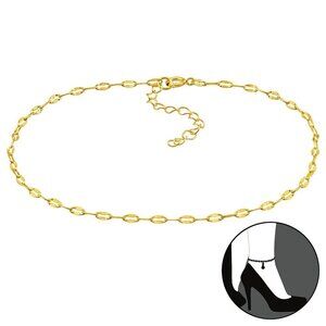 14k Gold Vermeil Flat Chain Anklet